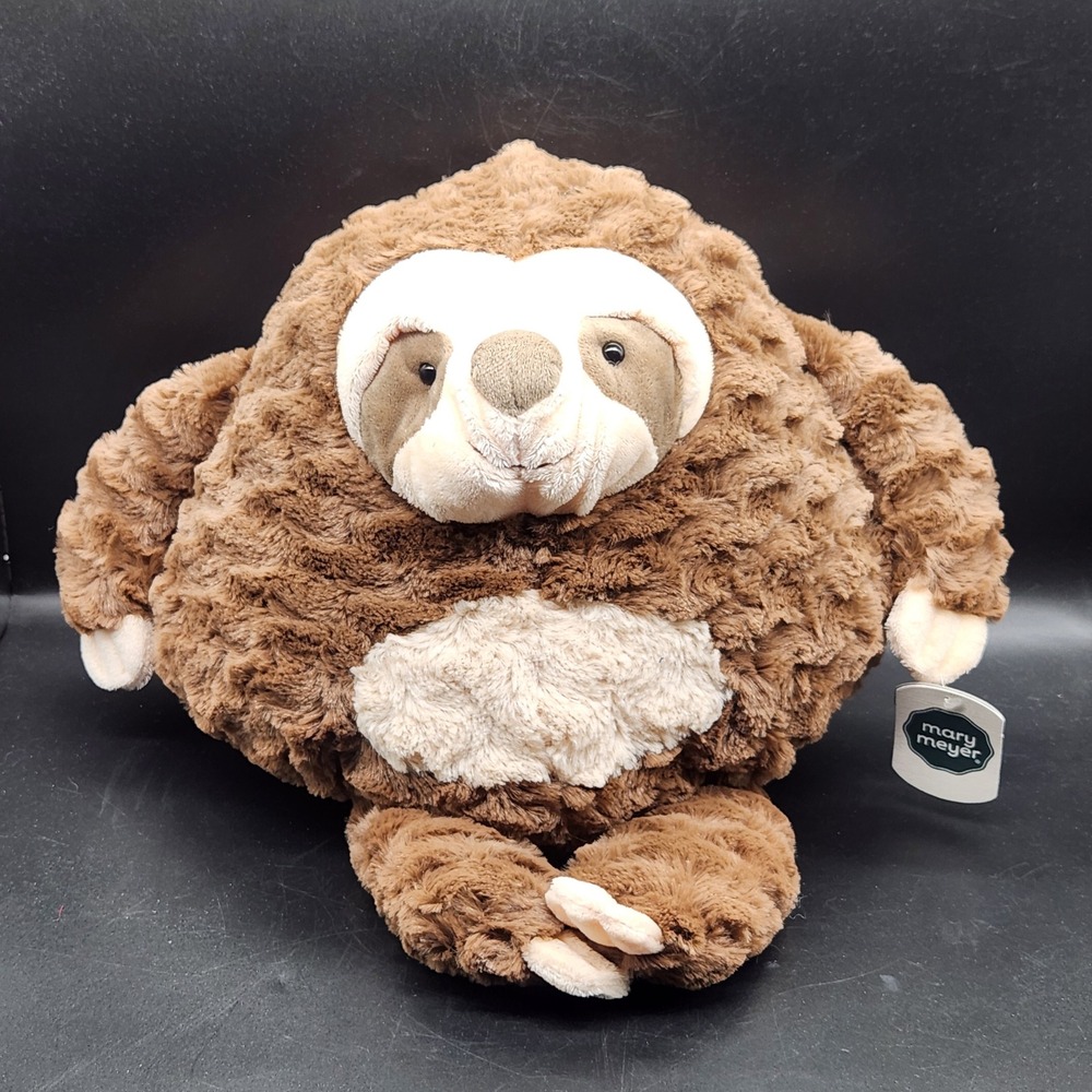 Mary Meyer Puffernutter Sloth Plush Stuffed Animal Brown 26560 NWT